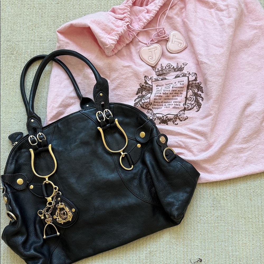 Juicy Couture. Black Leather .Women's Bag